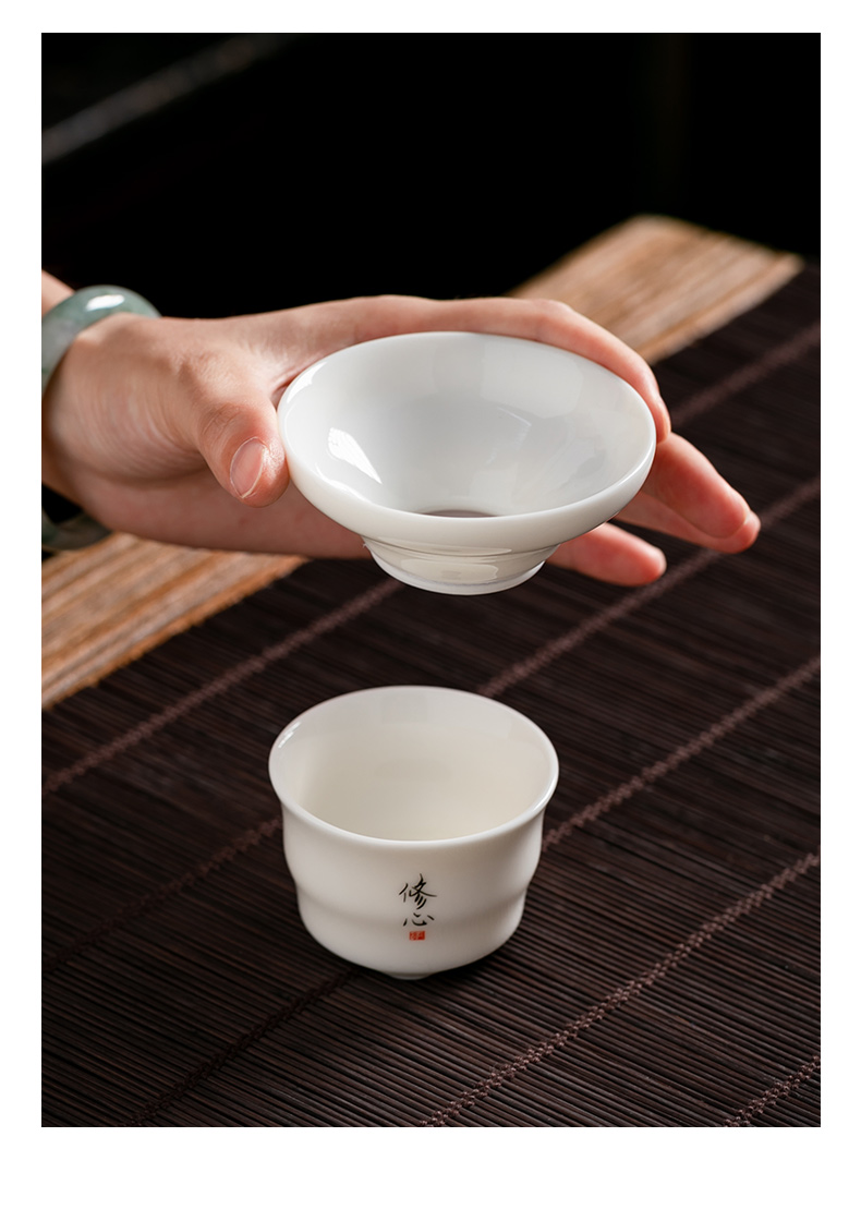 Dehua white porcelain ChanYu) ceramic tea set of the filter thin foetus kung fu tea tea tea strainer mesh