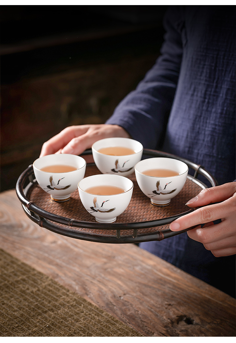 The wind tide ceramic tea set small bowl sample tea cup tea masters cup single household kung fu tea set, single CPU