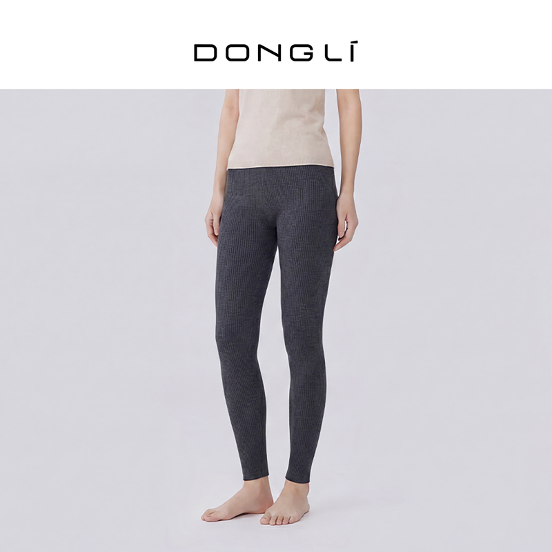 Dongli Cashmere Mulberry Silk Women's Autumn and Winter Velvet Fine Knit Stretch Leggings Thermal Pants Tights 2558