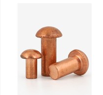 GB867 copper semi-circle rivet semi-round head red copper rivet round cap solid copper rivet M4M5M6 round cap nail