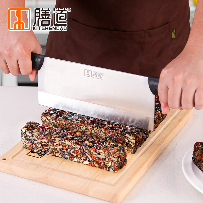 Shandao double handle knife Ejiao cake slitting knife pastry slitting knife household cutting nougat snowflake crisp slitting knife