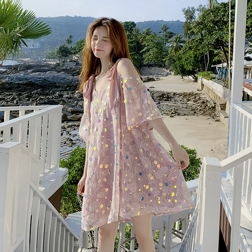 Кружевное платье, блестки для ногтей с бантиком, кукла, А-силуэт, с открытой спиной, с лямками