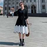 Ретро толстовка, корсет, осеннее платье, на шнурках, по фигуре, 20 года