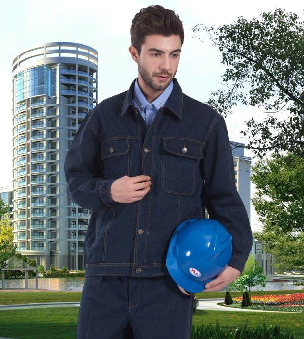 Mùa thu và mùa đông mới hàn áo dài tay phù hợp với nam cotton tự động sửa chữa quần áo denim vải dụng cụ cơ khí bộ đồ mặc nhà mùa hè