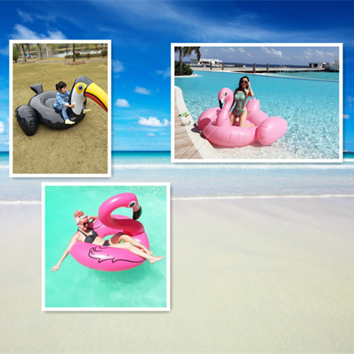 Oversize 2 4 m water flawless bird sitting on animal black duck inflatable floating bed Children's seat circle water floating bed