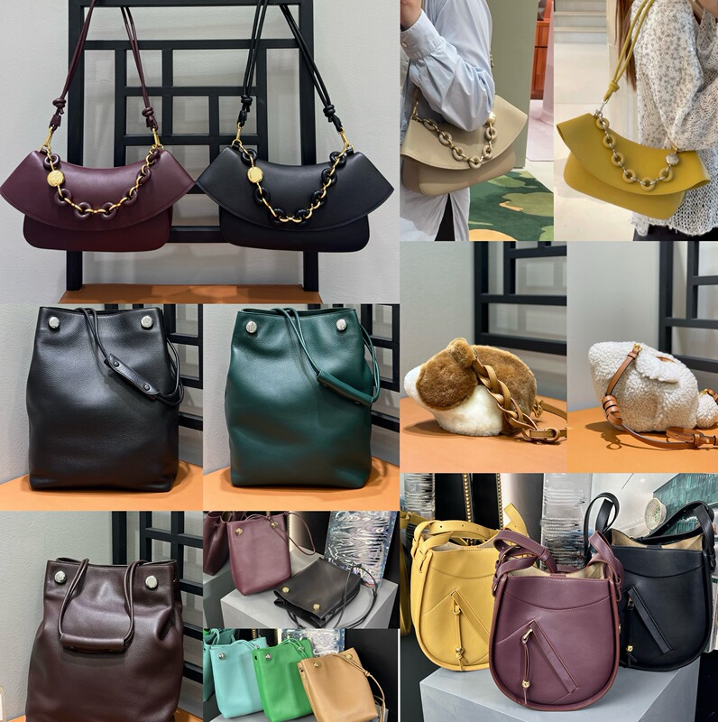 High-Quality Genuine First-Layer Cowhide Ola Handbag Bucket Hammock Bag Hamster Animal Crossbody Shoulder Bag Women's Bag
