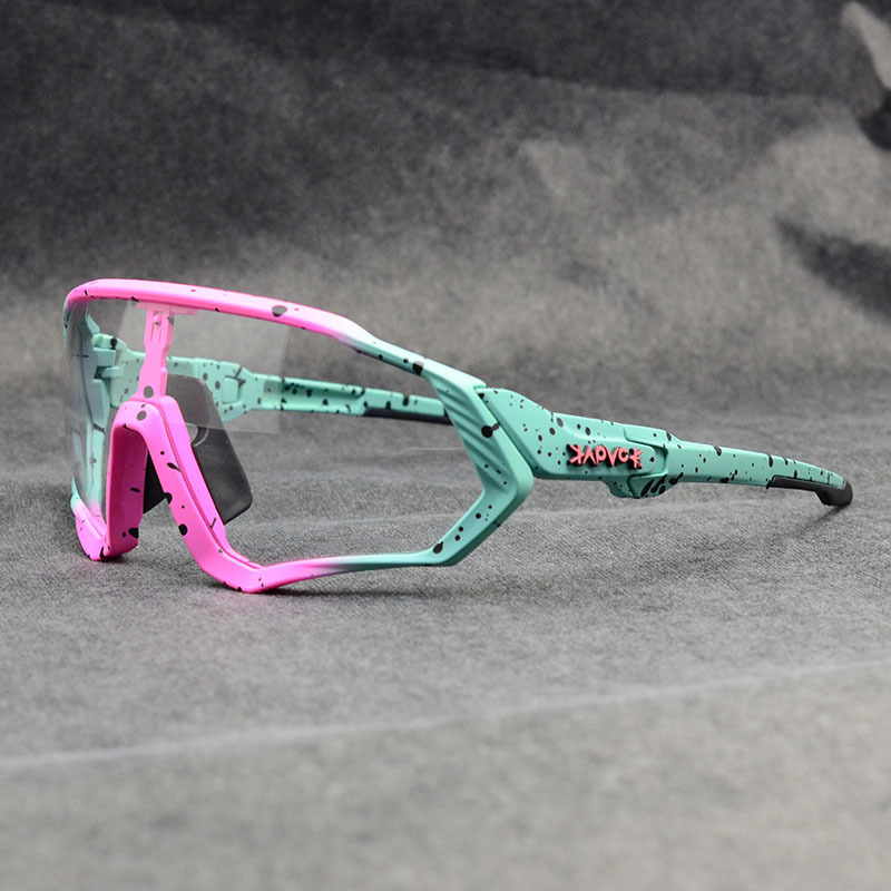 Kapvoe Villain-Style Color-Changing Windproof Cycling Glasses Pickleball Motorcycle Outdoor Professional Goggles