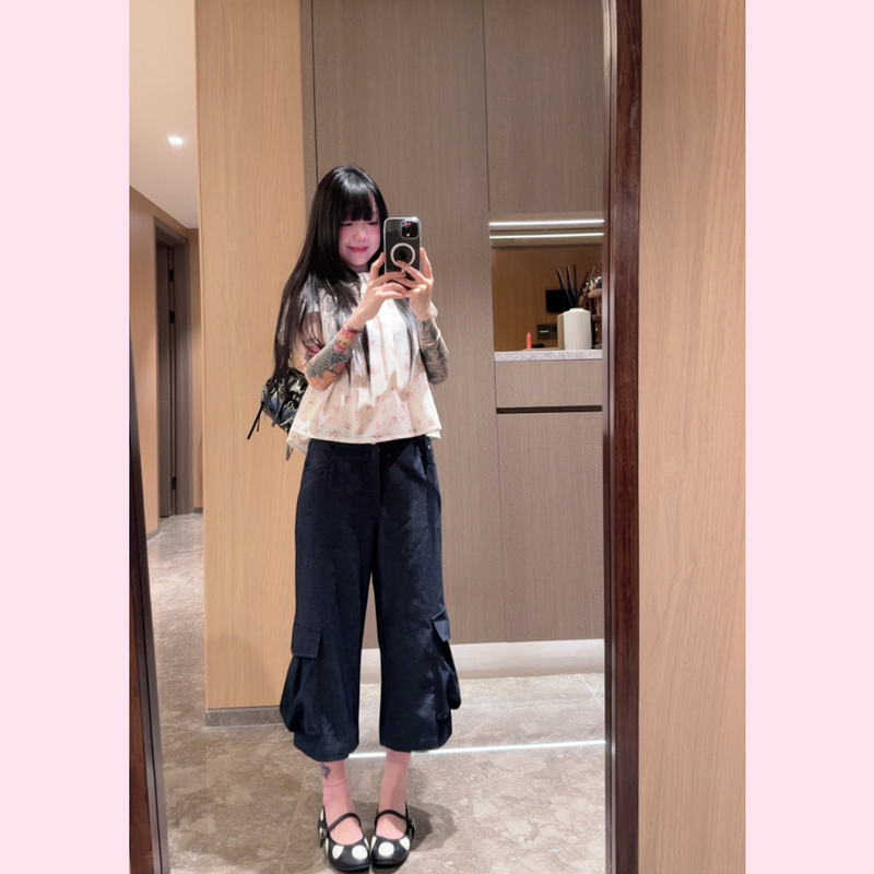 【Tuo Tuo Ye】Twill Pocket Capri Pants, Draped Large Pocket Cargo Pants for Women, Summer Thin Casual Pants 【Tuo Tuo Ye】Twill Pocket Capri Pants, Draped Large Pocket Cargo Pants for Women, Summer Thin Casual Pants