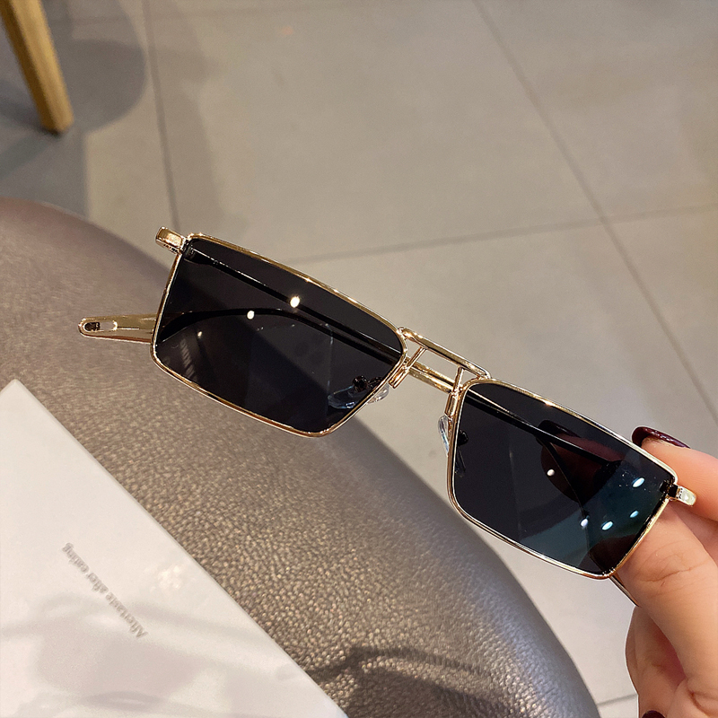 2021 New Ultra-Small Square Retro Sunglasses Mini Glasses Men's Trendy Internet Celebrity Square Frame Sunglasses Women