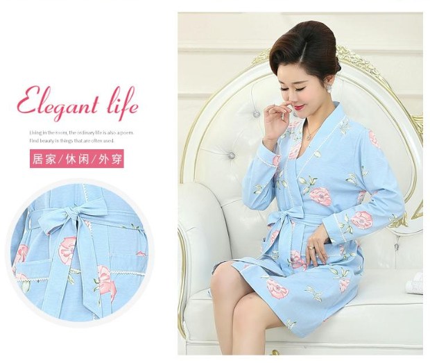 Bộ đồ ngủ màu đỏ nữ dài tay 100% cotton Hàn Quốc mùa thu hè trung niên mẹ cotton phục vụ nhà đồ bộ pijama