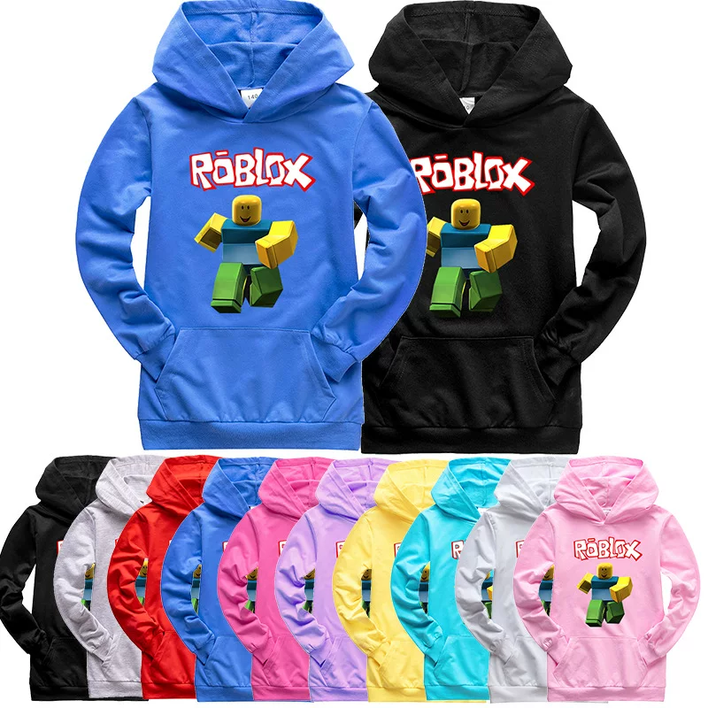 Roblox Roble Missing Virtual World Spring and Autumn Game Patterns Children Long -sleeved Hat Jirt Pocket sweater