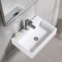 Small apartment type Long narrow wall-mounted washbasin Balcony bathroom washbasin square corner hanging basin Ceramic basin 30cm