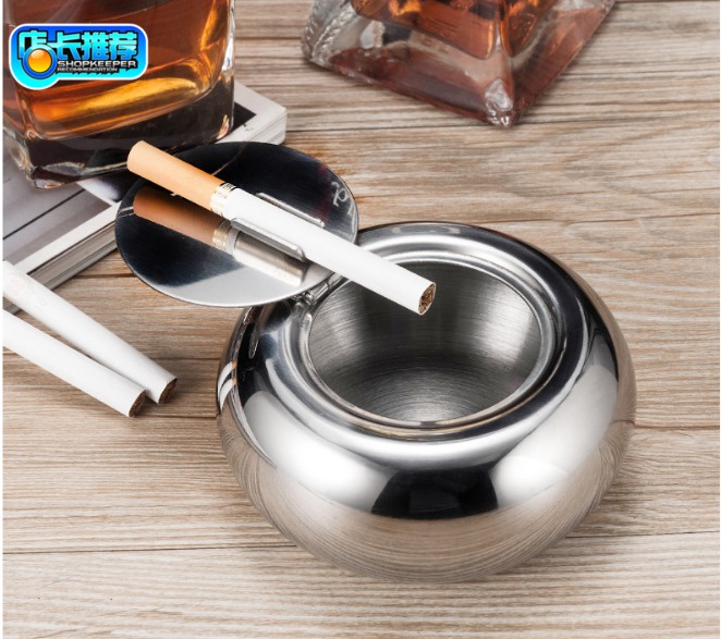 Big smoke cylinder purification number simple modern decoration stainless steel ashtray new promotion