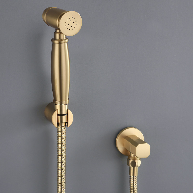 Press-free brushed golden woman washer toilet high-pressurized spray gun faucet makeup room spray head washer household