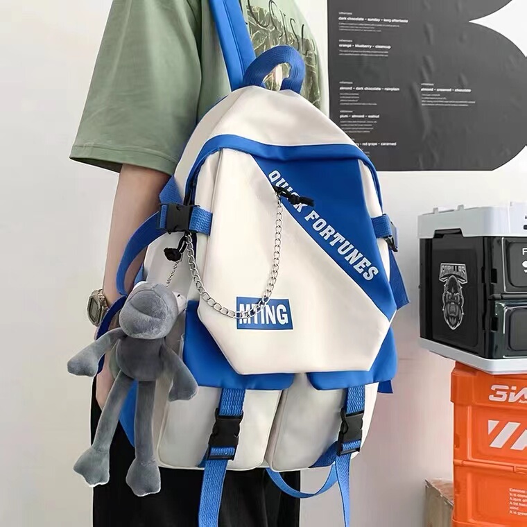 Junior High School Student Backpack for Male College Students ins Trendy and Cool Large-Capacity Design High School Student Schoolbag for Female Lightweight Backpack Junior High School Student Backpack for Male College Students ins Trendy and Cool Large-Capacity Design High School Student Schoolbag for Female Lightweight Backpack