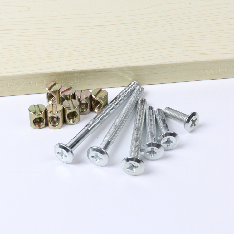 M6 office furniture hardware crib accessories connection screw horizontal hole cabinet hammer hammer screw nut set