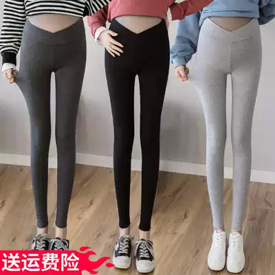 Spring thin pregnant women's low-waist inner pants, outer wear belly pants, spring and autumn 2021 new solid color slim-fit cigarette tube pants