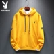 Playboy áo len nam trùm đầu màu trắng 2020 mùa xuân cặp đôi mới hoodie áo khoác nam - Cao bồi