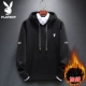 Playboy áo len nam trùm đầu màu trắng 2020 mùa xuân cặp đôi mới hoodie áo khoác nam - Cao bồi