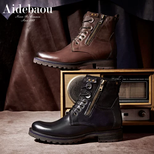 Martens, высокие сапоги для отдыха, туфли в английском стиле, из натуральной кожи, в британском стиле