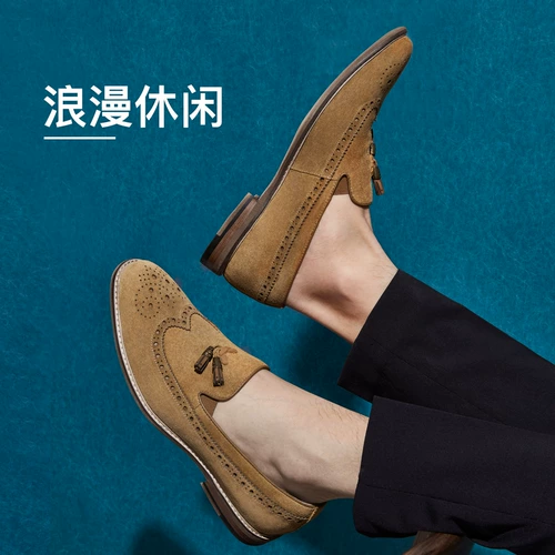 Туфли для кожаной обуви, пиджак классического кроя, универсальная обувь для отдыха, лоферы в английском стиле, из натуральной кожи