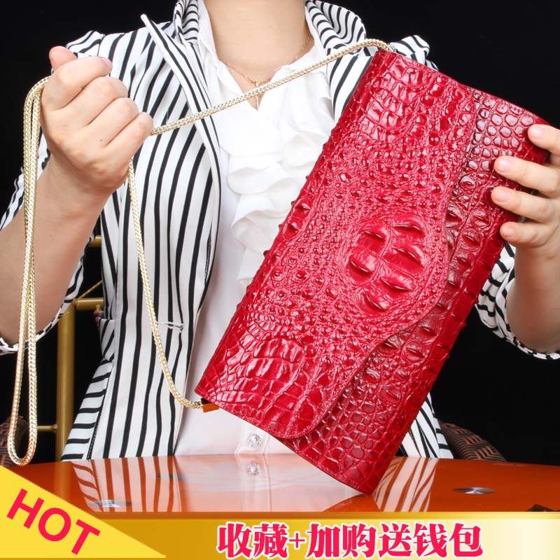 Alligator leather bag leather bag bag new envelope bag bag casual single shoulder chain bag bag bag bag