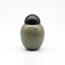 Lusshuishan House bean glaze dark carved leather ball flower small tea pot portable tea pot small tea bin waking tea pot