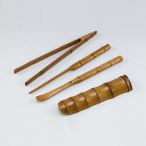 Lushuishanfang Taiwan handmade bamboo carving tea device Liao Yi male system festival high-rise tea set