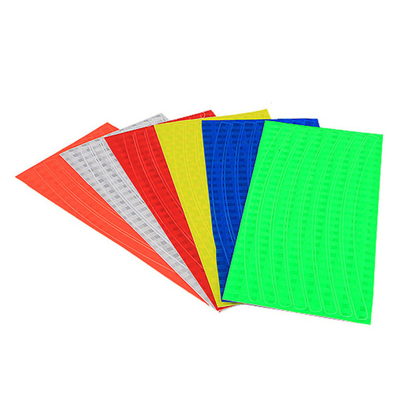 Red Wilderness Climbing Car Circle Reflective Spokes Bike Night Safety Cautionary Reflective Patch Strips Scooter Steel Ring Stickers