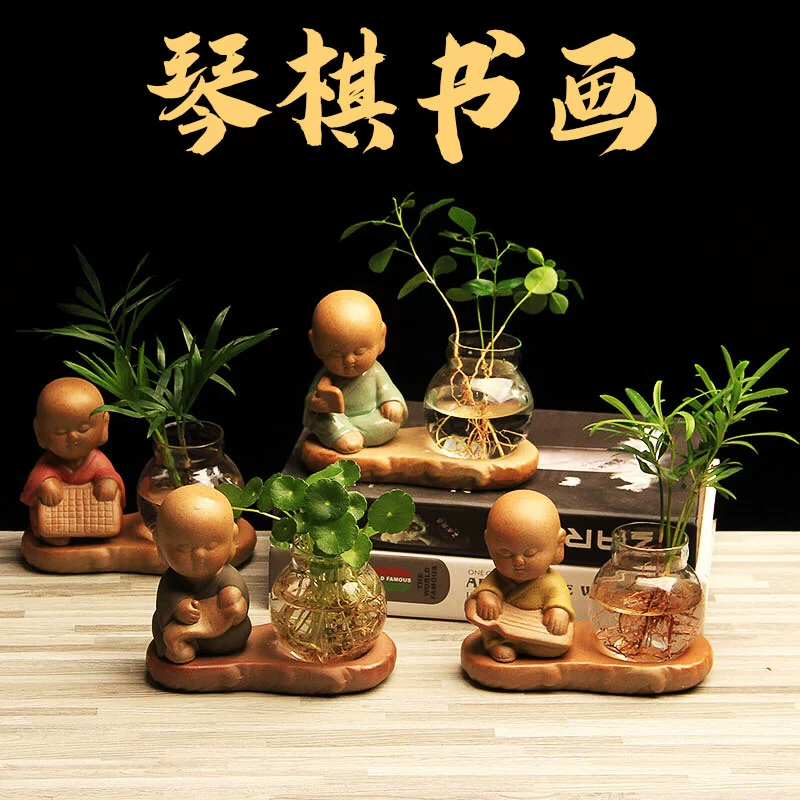 Qinqi, thư pháp và hội họa, Thiền tông, lọ hoa sáng tạo, gốm sứ, thủy canh, thủy canh, lọ hoa, ưu đãi đặc biệt, bình thủy tinh trong nhà - Vase / Bồn hoa & Kệ
