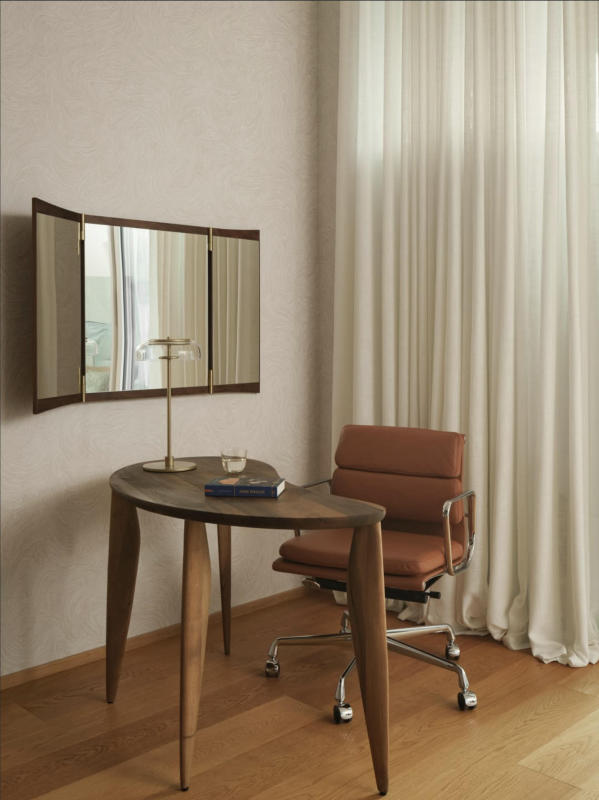 French-Style Mid-Century Walnut Desk for Small Spaces, Home Office Desk, Writing Desk, Computer Desk, Study Desk, Pea-Shaped Desk