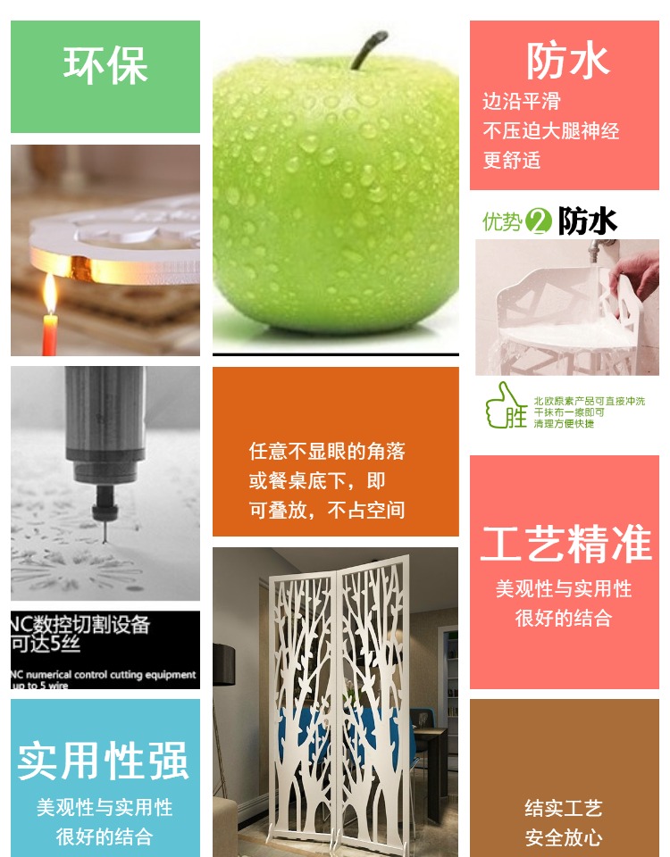 Fortune cây màn hình màn hình gấp video tường nền hiên thời trang trắng chạm khắc màn hình hiển thị cửa sổ - Màn hình / Cửa sổ vach ngan phong khach dep