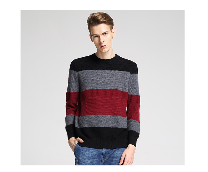Pippi dog mới tinh khiết áo len cashmere nam cổ tròn áo thun dày xoắn màu áo len dệt kim cashmere - Áo len Cashmere bộ nỉ nam