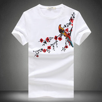 Men short sleeve T-shirt 2020 new sports fashion series Summer round collar white pure cotton fashion printed T-shirt