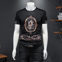 2021 Summer New Short Sleeve T-Shirt Male Printed Tide Card T-Shirt Mens Pure Cotton To Fix European And European Fashion Mens Coats In
