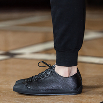 (Special Price) Han Edition Wave Mens Casual Leather Shoes Mens Low Help Shoes Genuine Leather Board Shoes Flex One Foot Pedal Personality Mens Shoes