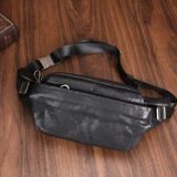 Кожаная поясная сумка, универсальная нагрудная сумка, сумка на одно плечо, из натуральной кожи, воловья кожа, в корейском стиле