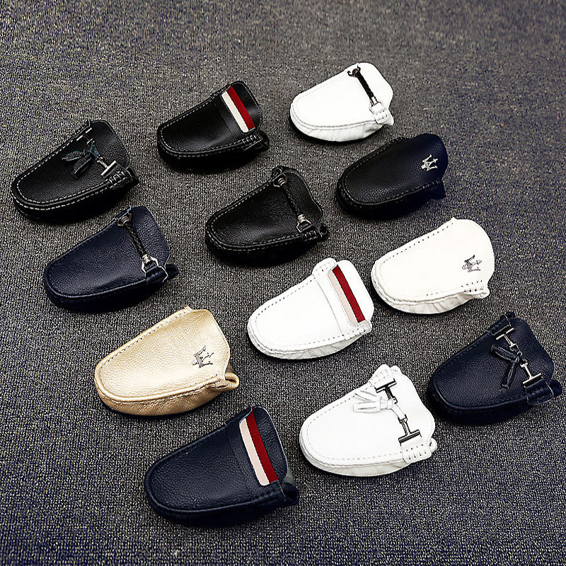 Bean-bean shoes 2021 New men's shoes Bull Fascia Bottom Summer Breathable social spirit Small group One foot pedal men's shoes white