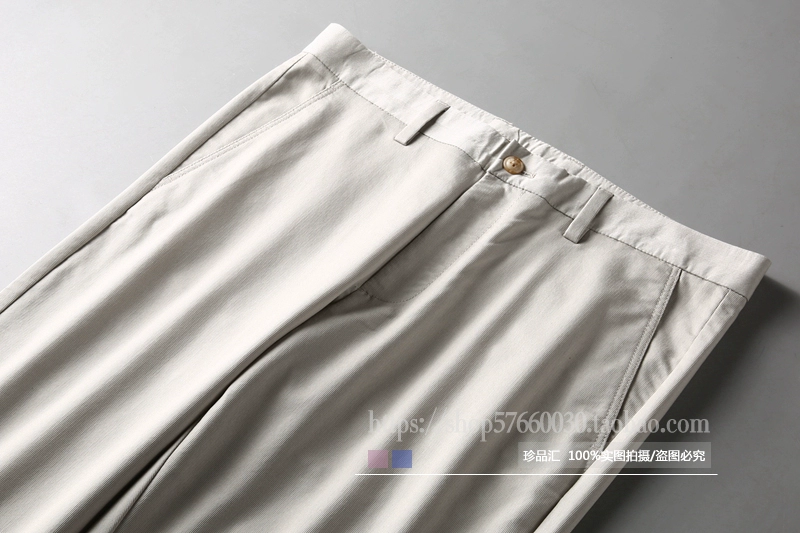 Mùa hè cao cấp lụa phương thức cotton mồ hôi thấm thở không-iron nam kinh doanh bình thường quần nhỏ quần thẳng quần túi hộp nam