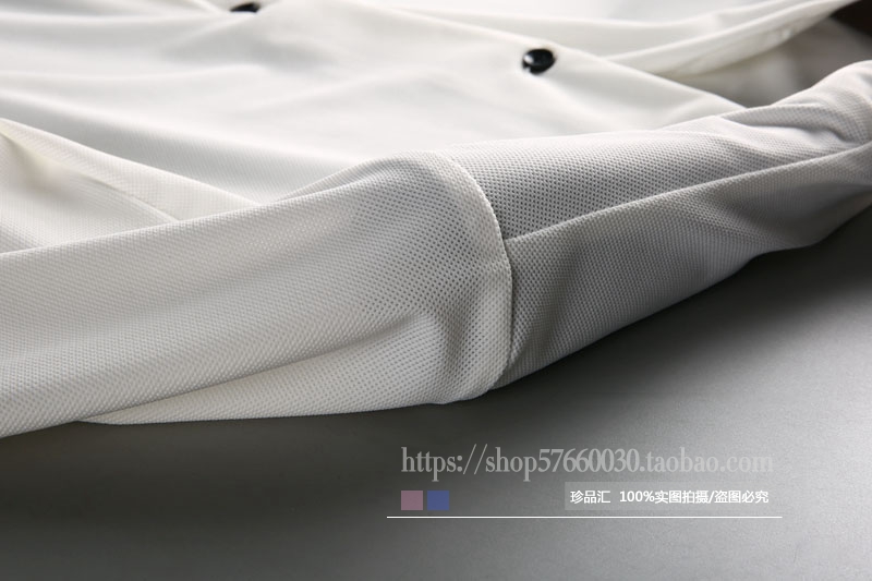 Mùa hè cao cấp thời trang nhỏ V-Cổ lưới thoải mái và thoáng khí của nam giới kinh doanh bình thường ngắn tay áo sơ mi mỏng áo sơ mi nam sơ mi trắng