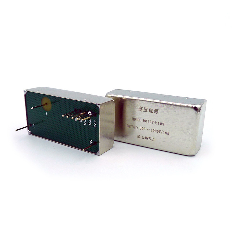 Negative high voltage power supply module small black clip type DC12V input 0 -- 1000V output 1mA DC high voltage module