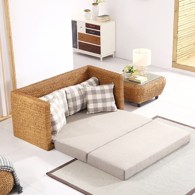 Rattan beauty rattan sofa rattan furniture double rattan sofa multifunctional sofa bed rattan folding sofa bed TD
