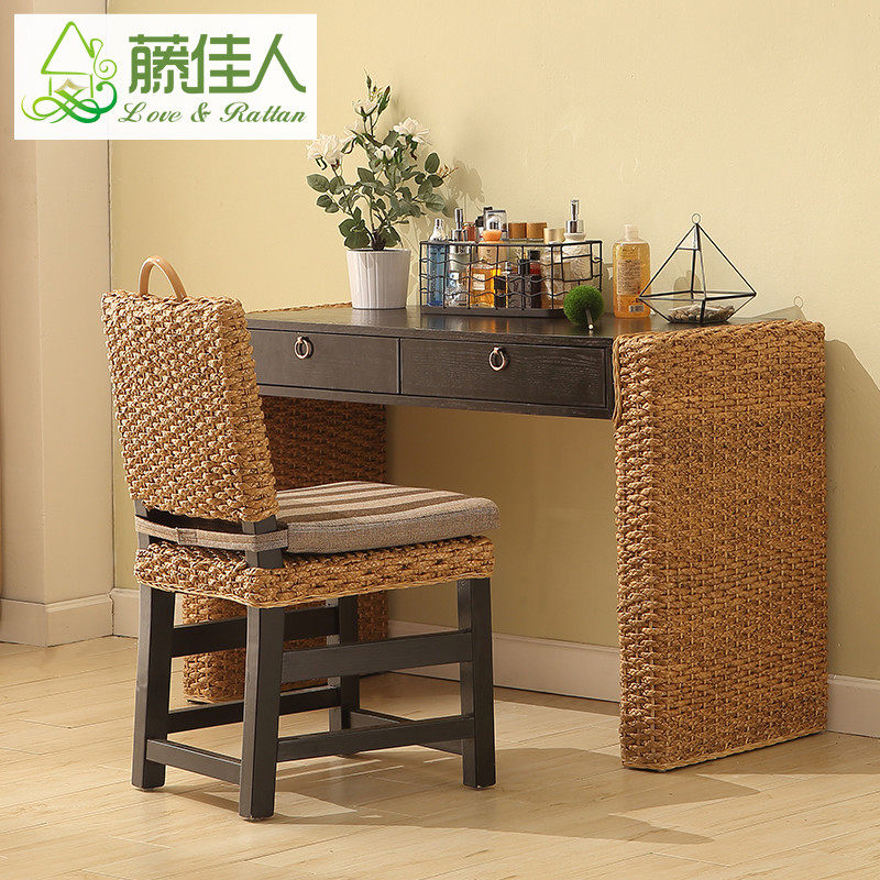 Dressing table rattan makeup table hotel Southeast Asian style furniture guest room makeup table rattan art desk desk TD