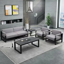 Office sofa business reception modern minimalist reception fabric three-seat office sofa coffee table combination set