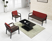 Office sofa simple reception guest reception business three-seat sofa iron frame fabric small apartment simple living room sofa