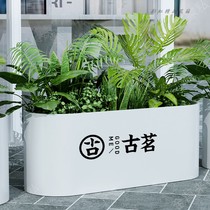 Custom outdoor Wrought iron flower box combination flower bed partition rectangular flower groove Courtyard balcony Stainless steel planting box basin