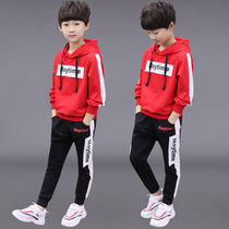  Childrens clothing boys spring and autumn childrens western leisure 2021 new boys middle and large childrens handsome two-piece childrens Korean version