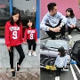 Mini Dan 2017 mùa thu mới gia đình trang bị cho gia đình ba chiếc áo len cotton dài tay đầy đủ váy trẻ em hàn quốc