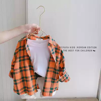 Net Red children's clothing shirt autumn boys and girls baby 2021 new long sleeve foreign pie shirt small children's coat
