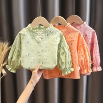 Girls shirt 2021 autumn dress baby girl strawberry long sleeve doll shirt autumn foreign style dress little girl shirt 1